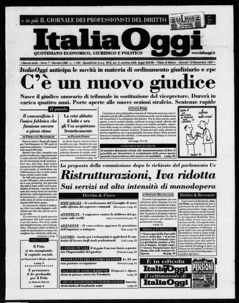 Italia oggi : quotidiano di economia finanza e politica